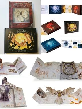 Two Popup Books Harry Potter Creatures and Leonardo Da Vinci Machines